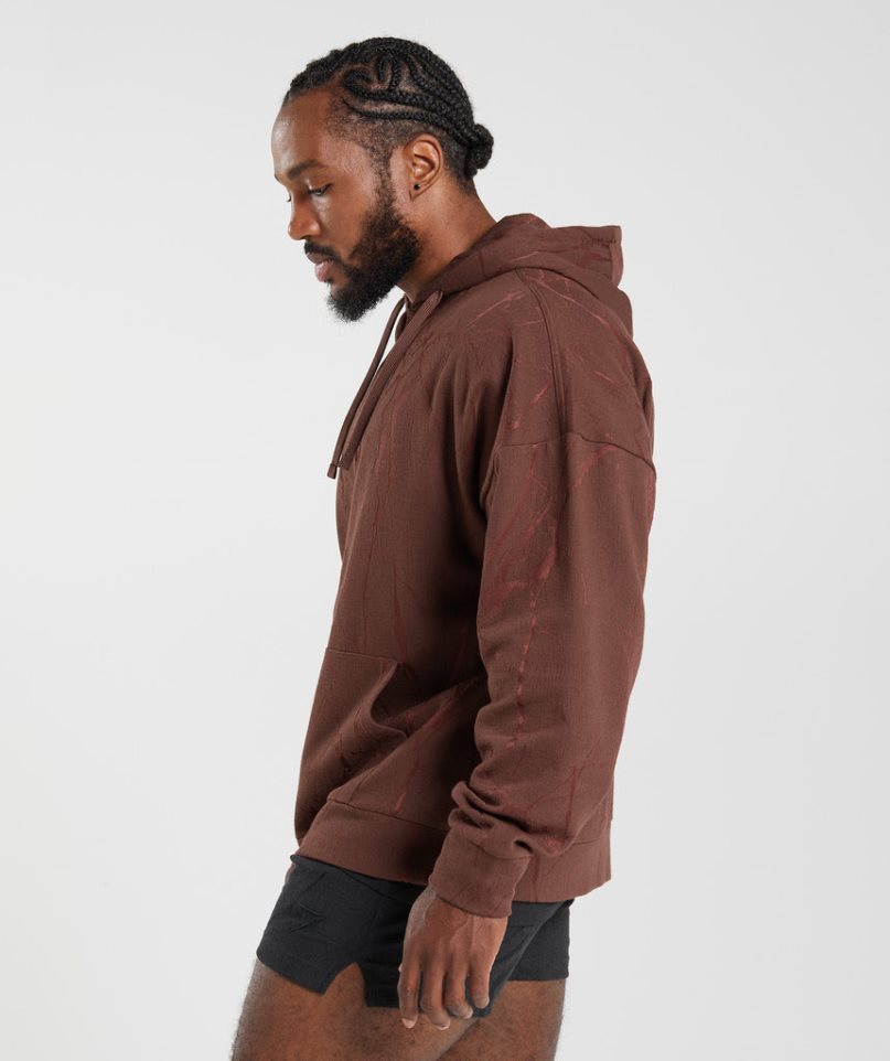 Men's Gymshark Power Zip Hoodie Brown | CA 0N5D86